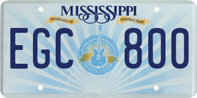 MS license plate EGC800