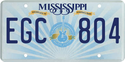 MS license plate EGC804