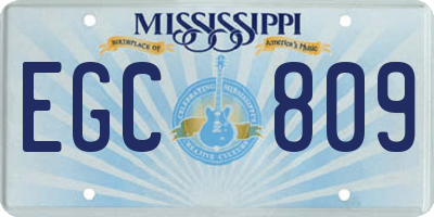 MS license plate EGC809