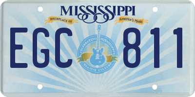 MS license plate EGC811
