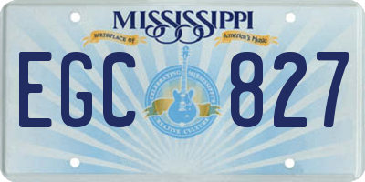 MS license plate EGC827