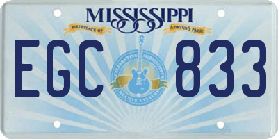 MS license plate EGC833