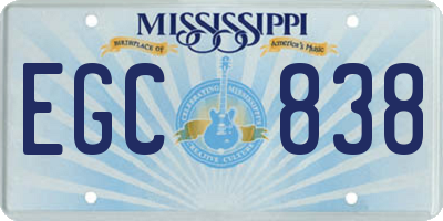 MS license plate EGC838