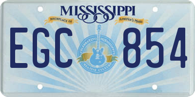 MS license plate EGC854