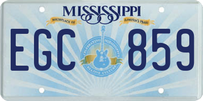 MS license plate EGC859