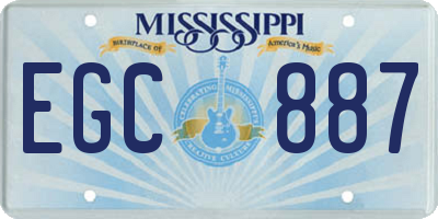 MS license plate EGC887