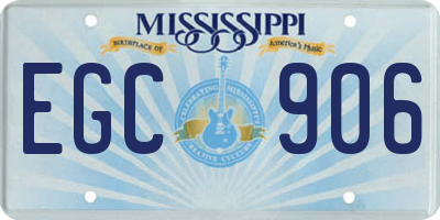 MS license plate EGC906