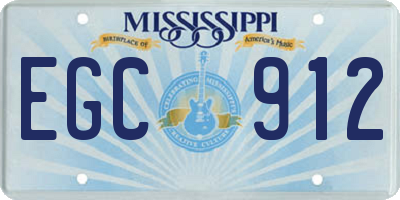 MS license plate EGC912