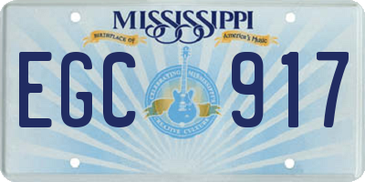 MS license plate EGC917