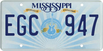 MS license plate EGC947