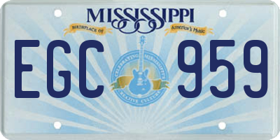 MS license plate EGC959