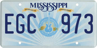 MS license plate EGC973