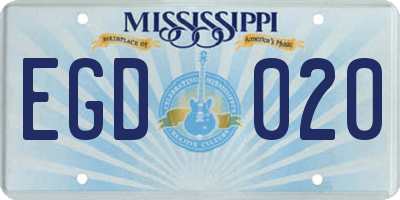 MS license plate EGD020