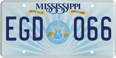 MS license plate EGD066
