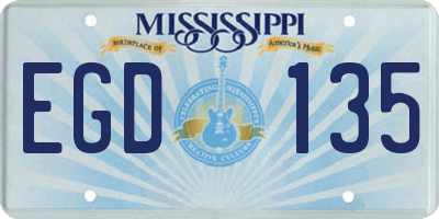 MS license plate EGD135