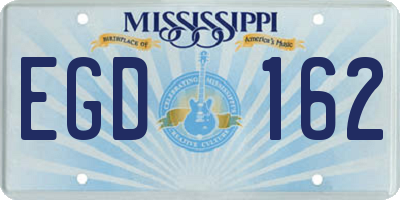 MS license plate EGD162