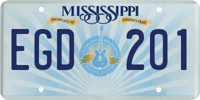 MS license plate EGD201