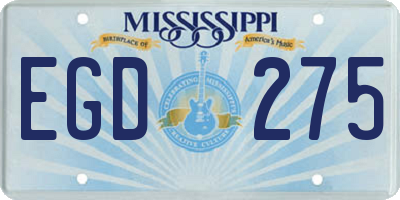 MS license plate EGD275