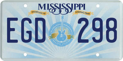 MS license plate EGD298