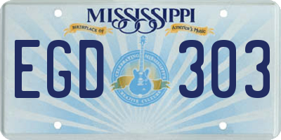 MS license plate EGD303