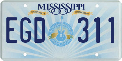 MS license plate EGD311