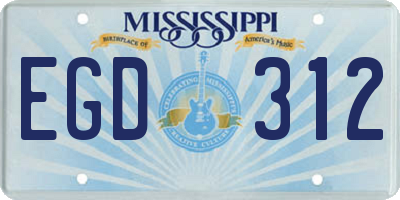 MS license plate EGD312