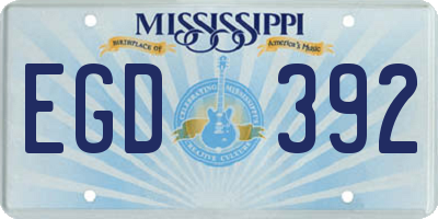 MS license plate EGD392