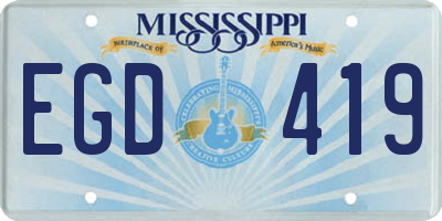 MS license plate EGD419