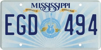 MS license plate EGD494