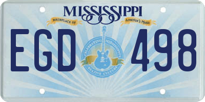 MS license plate EGD498