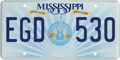 MS license plate EGD530