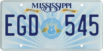 MS license plate EGD545