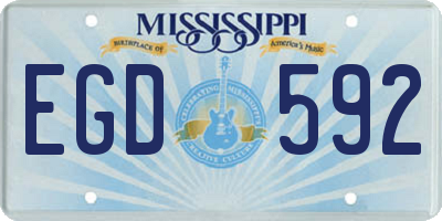 MS license plate EGD592