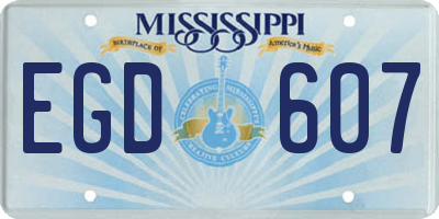 MS license plate EGD607