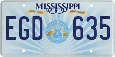 MS license plate EGD635