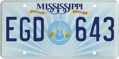 MS license plate EGD643