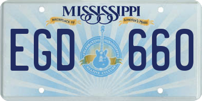 MS license plate EGD660