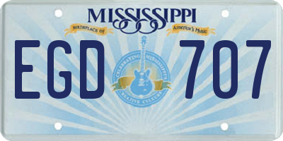 MS license plate EGD707
