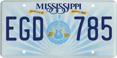 MS license plate EGD785