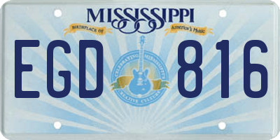MS license plate EGD816