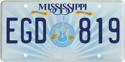 MS license plate EGD819