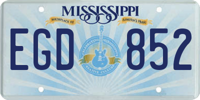 MS license plate EGD852