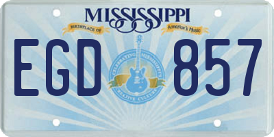MS license plate EGD857