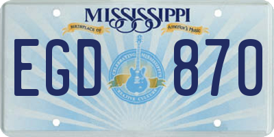 MS license plate EGD870