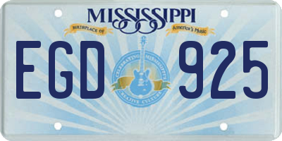MS license plate EGD925