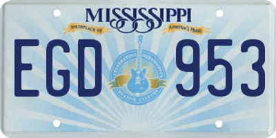 MS license plate EGD953