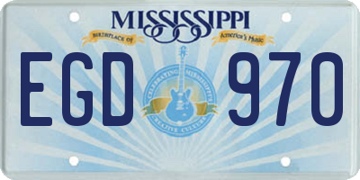 MS license plate EGD970