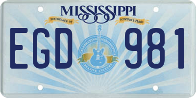 MS license plate EGD981