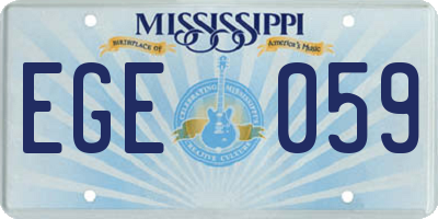 MS license plate EGE059