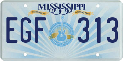 MS license plate EGF313